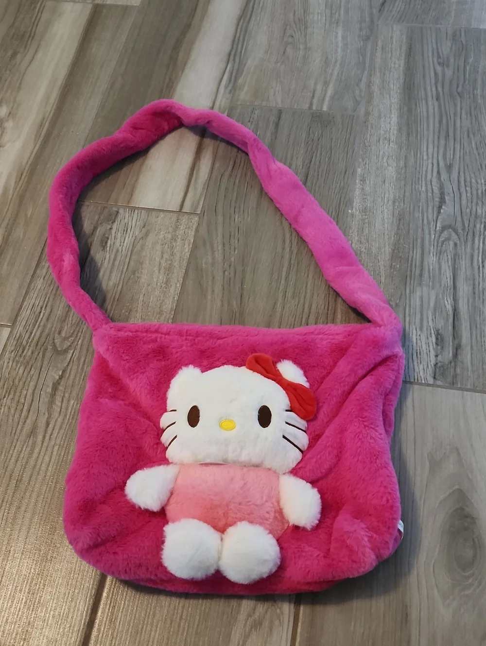 NWT Hello Kitty Pink Plush Kids Shoulder Bag